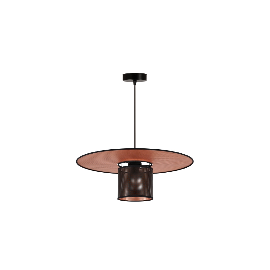 Duolla - Lámpara colgante TOKYO SHINY 1xE27/15W/230V diá. 50 cm negro/cobre