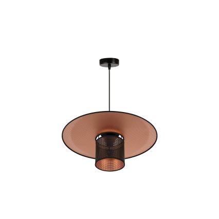 Duolla - Lámpara colgante TOKYO SHINY 1xE27/15W/230V diá. 50 cm negro/cobre