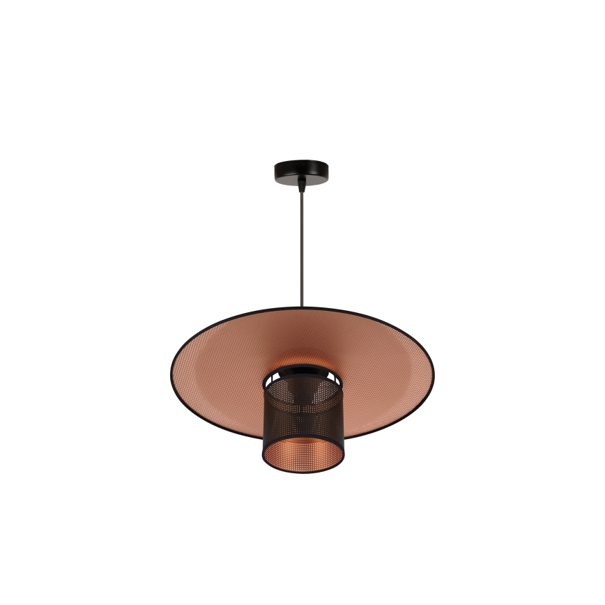 Duolla - Lámpara colgante TOKYO SHINY 1xE27/15W/230V diá. 50 cm negro/cobre