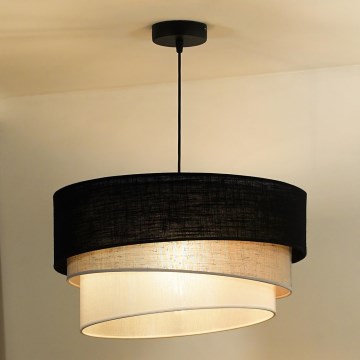 Duolla - Lámpara colgante TRIO 1xE27/15W/230V diá. 45 cm negro/gris/blanco