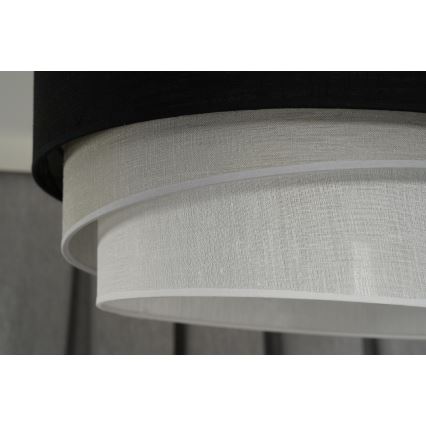 Duolla - Lámpara colgante TRIO 1xE27/15W/230V diá. 45 cm negro/gris/blanco
