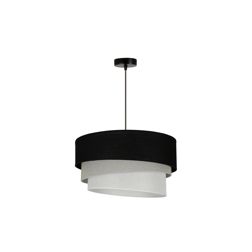 Duolla - Lámpara colgante TRIO 1xE27/15W/230V diá. 45 cm negro/gris/blanco