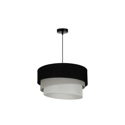 Duolla - Lámpara colgante TRIO 1xE27/15W/230V diá. 45 cm negro/gris/blanco