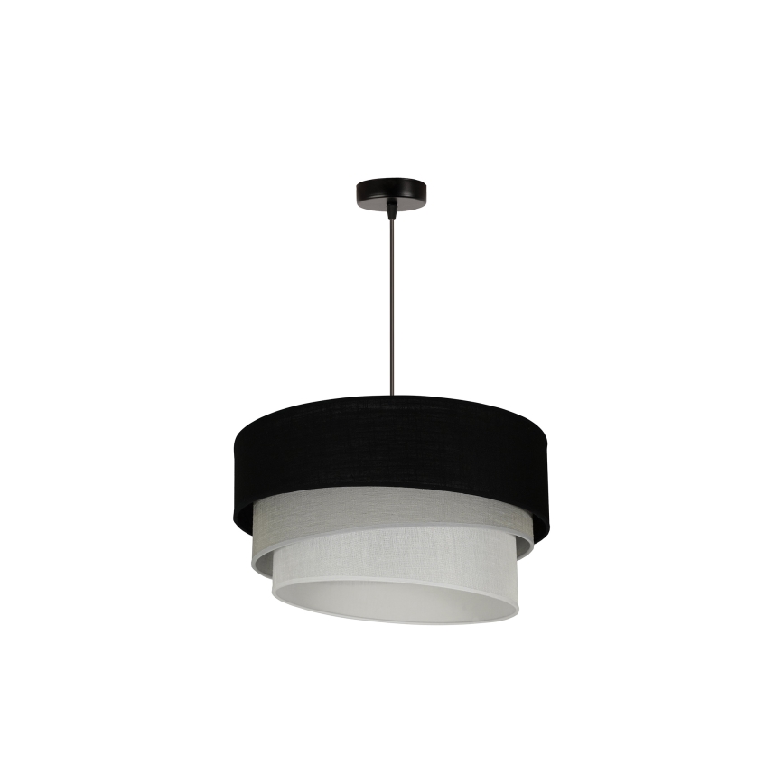 Duolla - Lámpara colgante TRIO 1xE27/15W/230V diá. 45 cm negro/gris/blanco