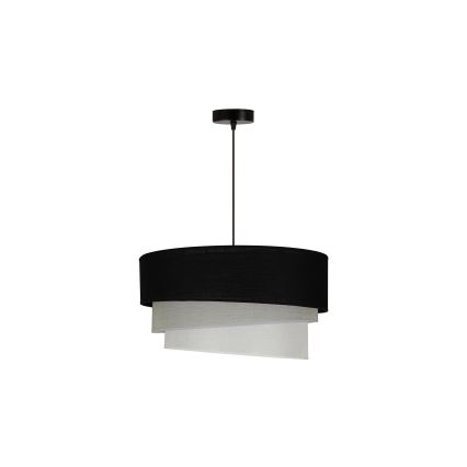 Duolla - Lámpara colgante TRIO 1xE27/15W/230V diá. 45 cm negro/gris/blanco