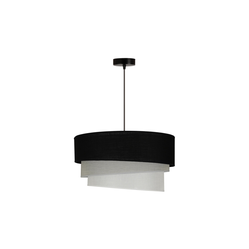 Duolla - Lámpara colgante TRIO 1xE27/15W/230V diá. 45 cm negro/gris/blanco