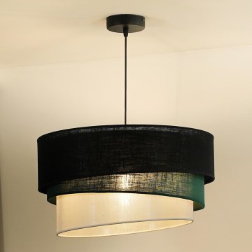 Duolla - Lámpara colgante TRIO 1xE27/15W/230V diá. 45 cm negro/verde/blanco