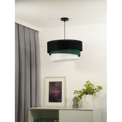 Duolla - Lámpara colgante TRIO 1xE27/15W/230V diá. 45 cm negro/verde/blanco