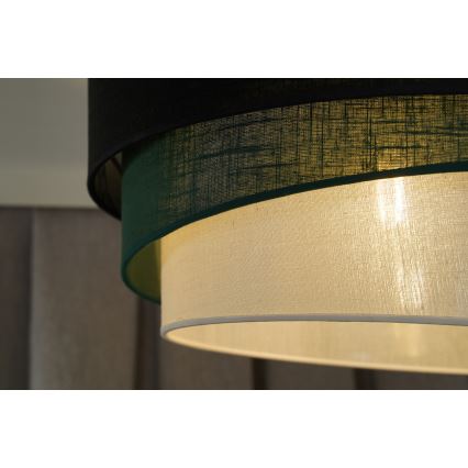 Duolla - Lámpara colgante TRIO 1xE27/15W/230V diá. 45 cm negro/verde/blanco