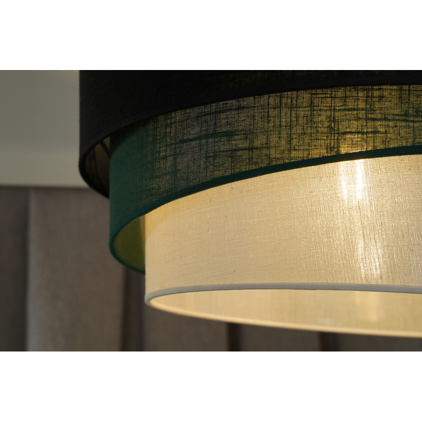 Duolla - Lámpara colgante TRIO 1xE27/15W/230V diá. 45 cm negro/verde/blanco