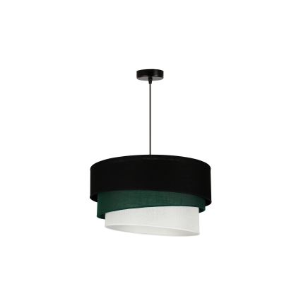 Duolla - Lámpara colgante TRIO 1xE27/15W/230V diá. 45 cm negro/verde/blanco