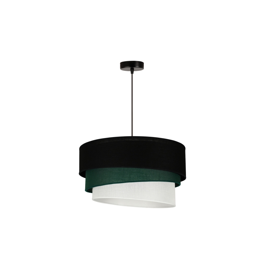 Duolla - Lámpara colgante TRIO 1xE27/15W/230V diá. 45 cm negro/verde/blanco