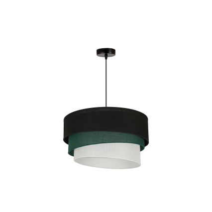 Duolla - Lámpara colgante TRIO 1xE27/15W/230V diá. 45 cm negro/verde/blanco