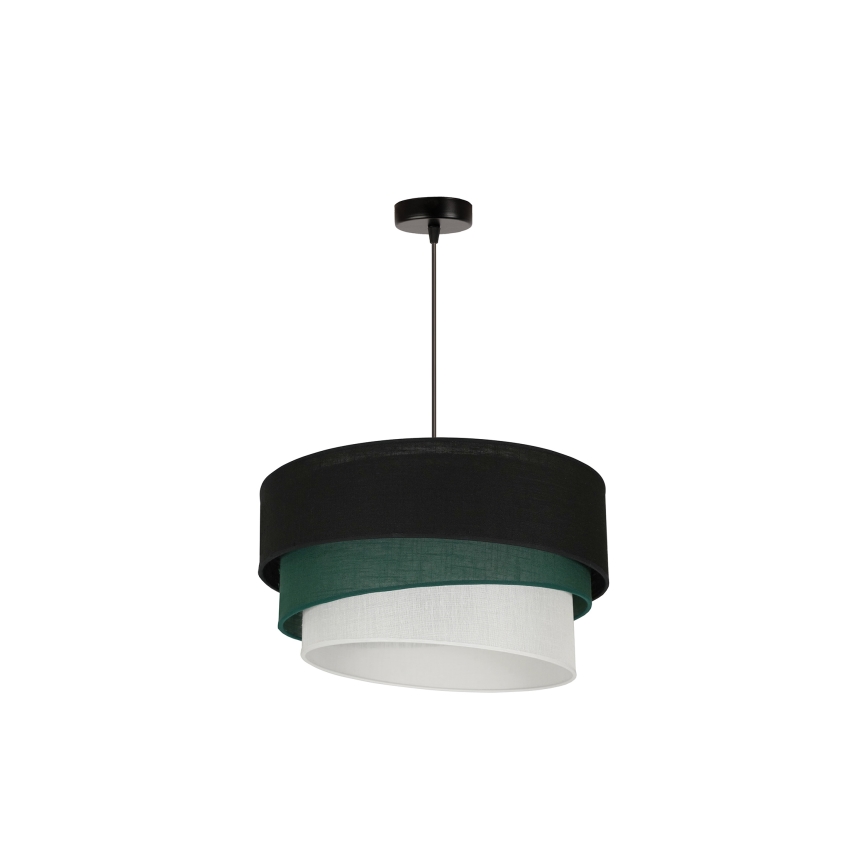 Duolla - Lámpara colgante TRIO 1xE27/15W/230V diá. 45 cm negro/verde/blanco