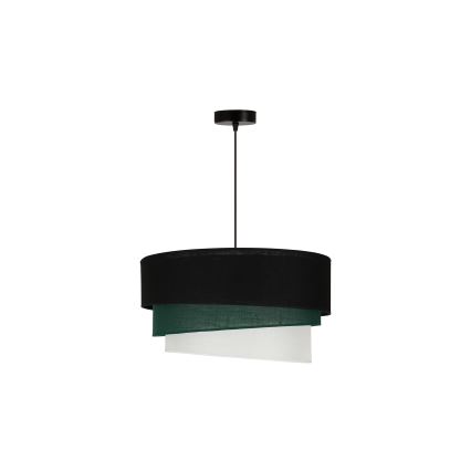 Duolla - Lámpara colgante TRIO 1xE27/15W/230V diá. 45 cm negro/verde/blanco