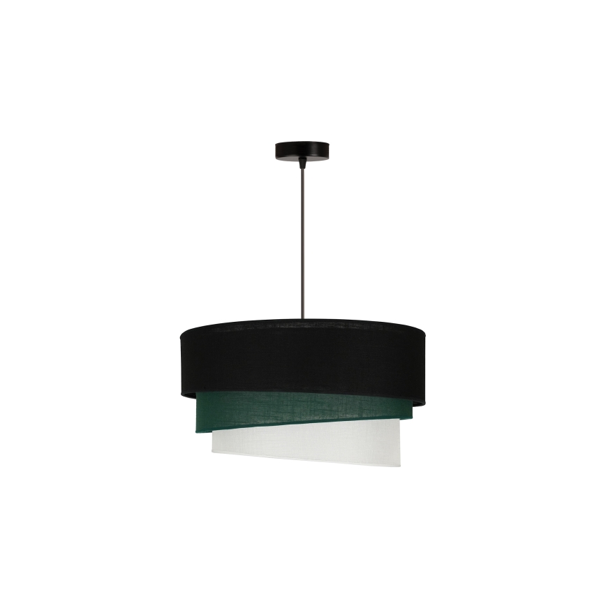 Duolla - Lámpara colgante TRIO 1xE27/15W/230V diá. 45 cm negro/verde/blanco