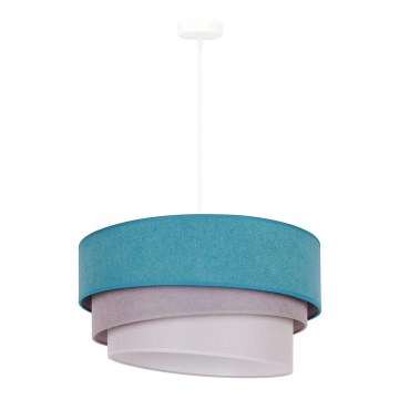 Duolla - Lámpara colgante TRIO 1xE27/15W/230V diá. 45 cm turquesa/gris/blanco