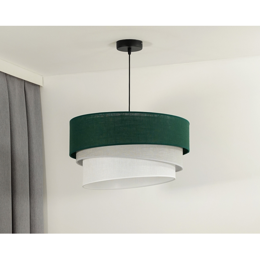 Duolla - Lámpara colgante TRIO 1xE27/15W/230V diá. 45 cm verde/gris/blanco