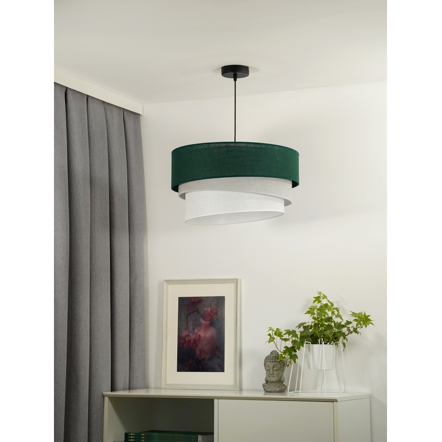 Duolla - Lámpara colgante TRIO 1xE27/15W/230V diá. 45 cm verde/gris/blanco