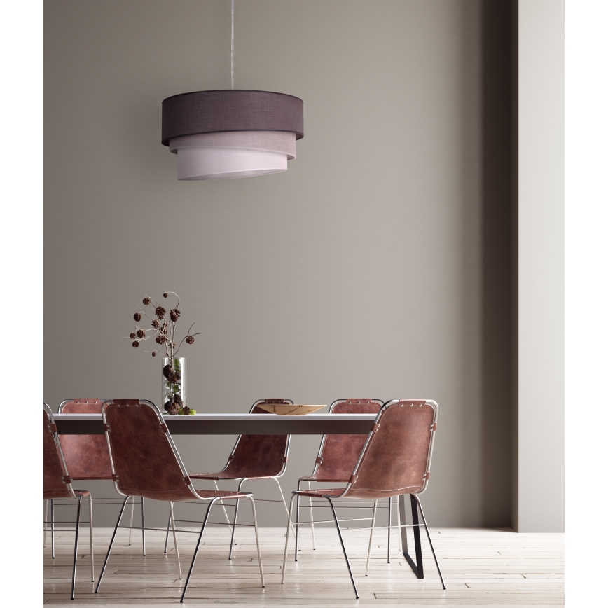 Duolla - Lámpara colgante TRIO 1xE27/40W/230V diá. 45 cm antracita/gris/blanco