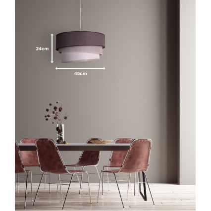 Duolla - Lámpara colgante TRIO 1xE27/40W/230V diá. 45 cm antracita/gris/blanco