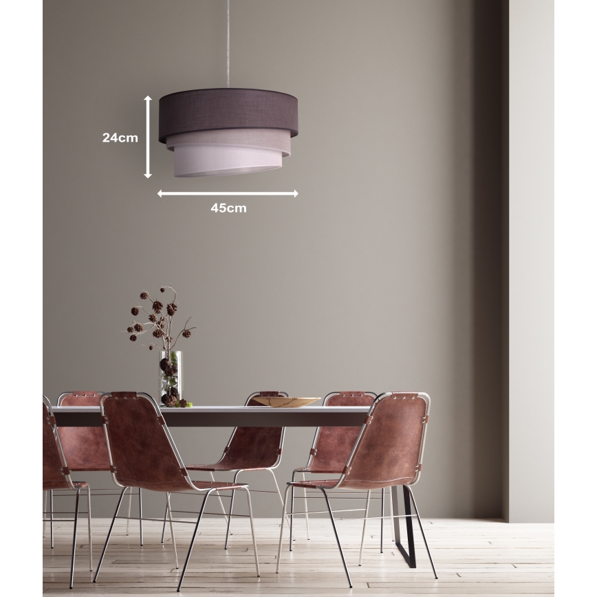 Duolla - Lámpara colgante TRIO 1xE27/40W/230V diá. 45 cm antracita/gris/blanco