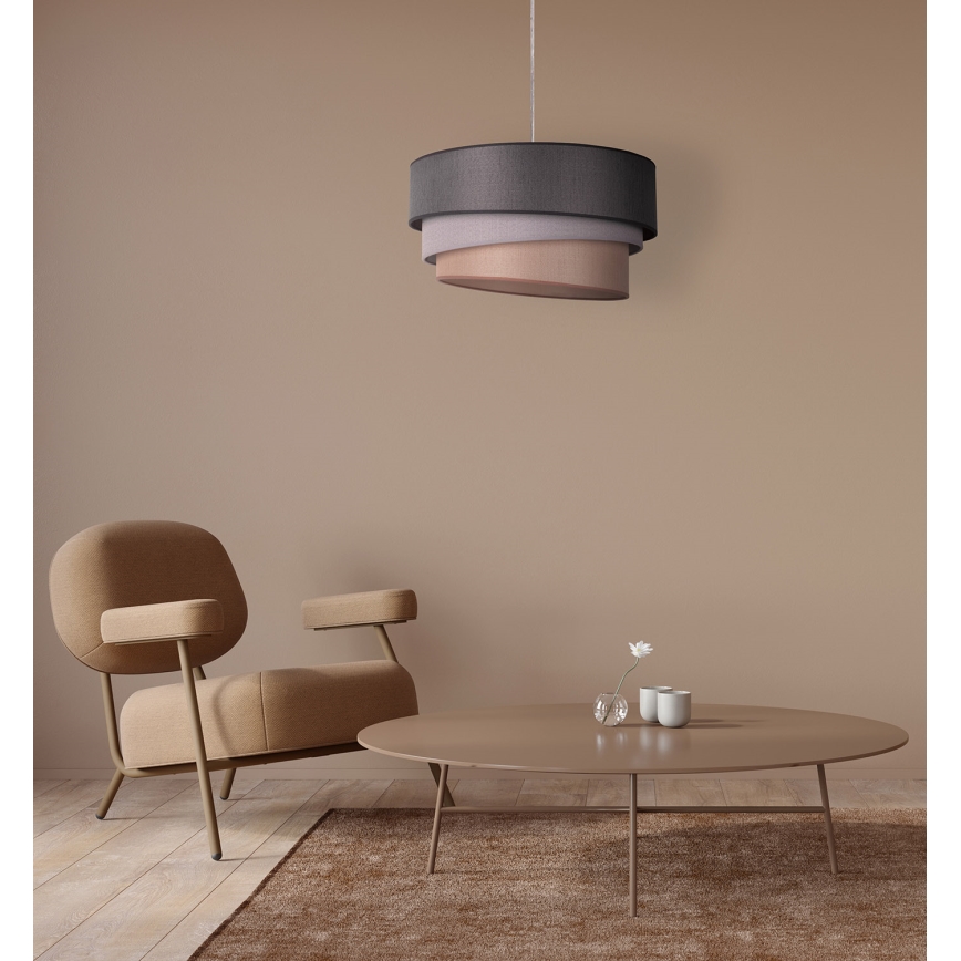 Duolla - Lámpara colgante TRIO 1xE27/40W/230V diá. 45 cm antracita/gris/marrón