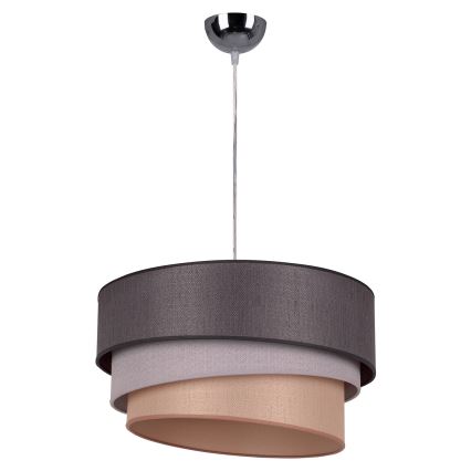 Duolla - Lámpara colgante TRIO 1xE27/40W/230V diá. 45 cm antracita/gris/marrón