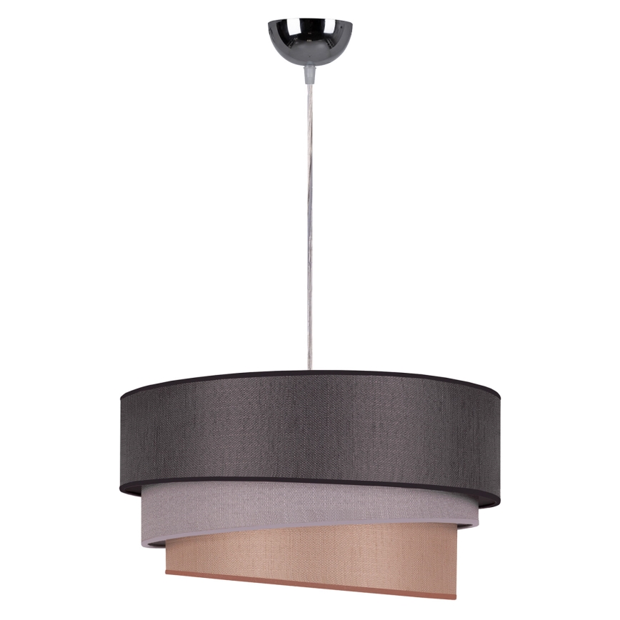 Duolla - Lámpara colgante TRIO 1xE27/40W/230V diá. 45 cm antracita/gris/marrón