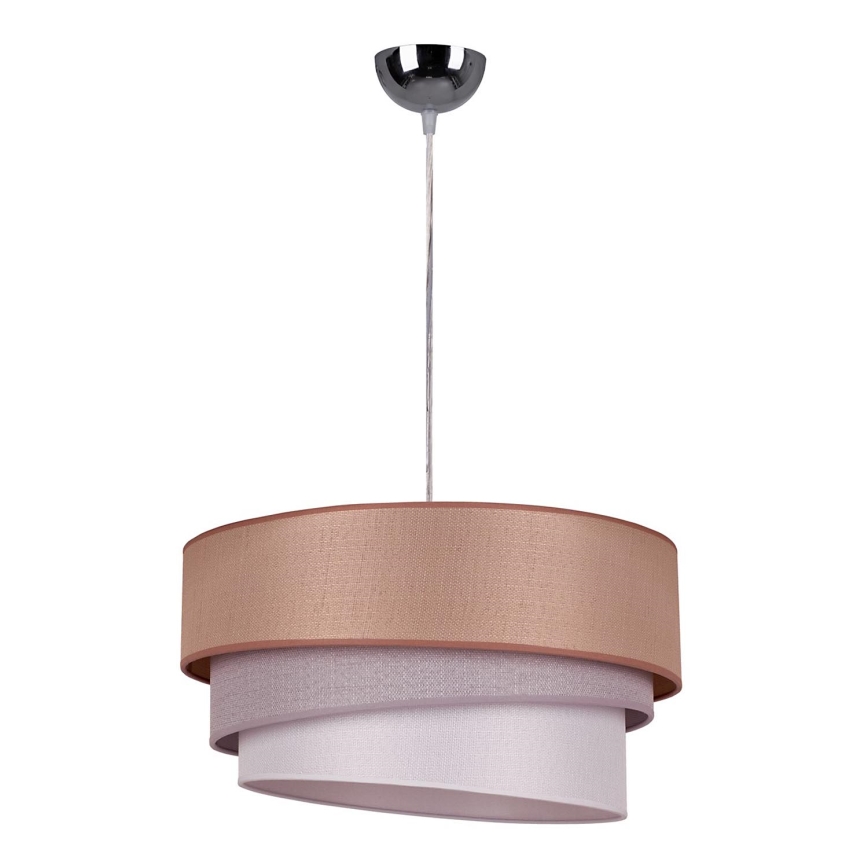 Duolla - Lámpara colgante TRIO 1xE27/40W/230V diá. 45 cm marrón/gris/plata