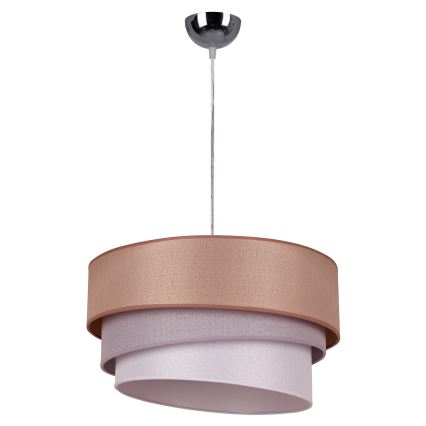 Duolla - Lámpara colgante TRIO 1xE27/40W/230V diá. 45 cm marrón/gris/plata