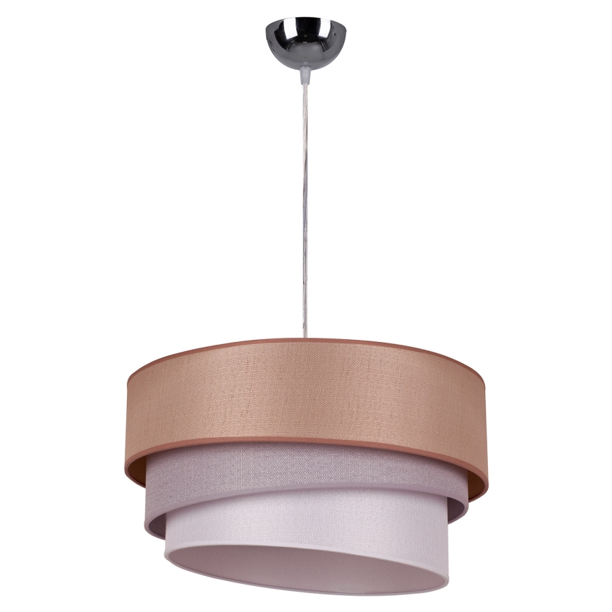 Duolla - Lámpara colgante TRIO 1xE27/40W/230V diá. 45 cm marrón/gris/plata