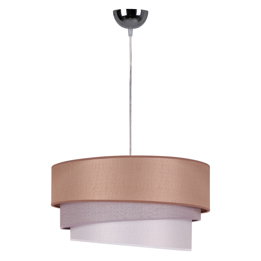 Duolla - Lámpara colgante TRIO 1xE27/40W/230V diá. 45 cm marrón/gris/plata