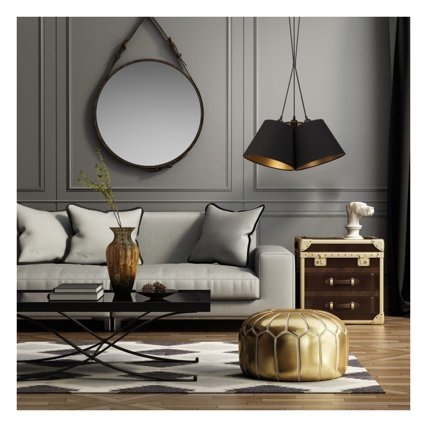 Duolla - Lámpara colgante TWIGGY 3xE27/40W/230V diá. 45 cm negro