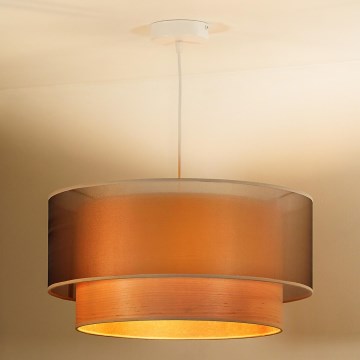 Duolla - Lámpara colgante WOOD BOHO 1xE27/15W/230V diá. 45 cm cobre/beige