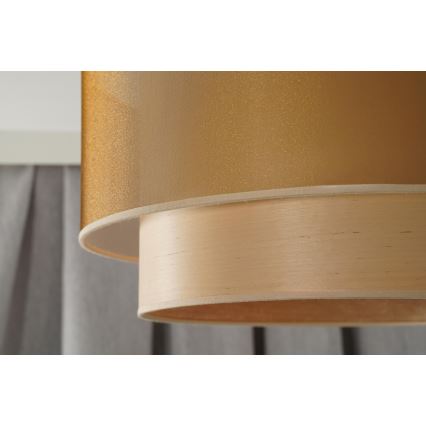 Duolla - Lámpara colgante WOOD BOHO 1xE27/15W/230V diá. 45 cm cobre/beige