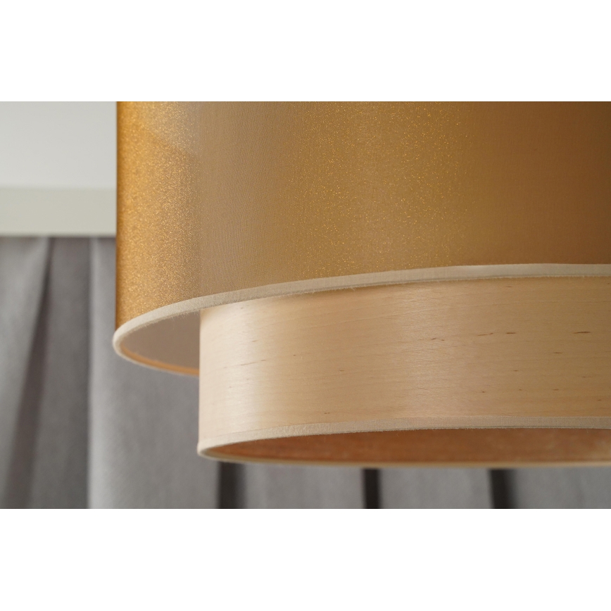 Duolla - Lámpara colgante WOOD BOHO 1xE27/15W/230V diá. 45 cm cobre/beige