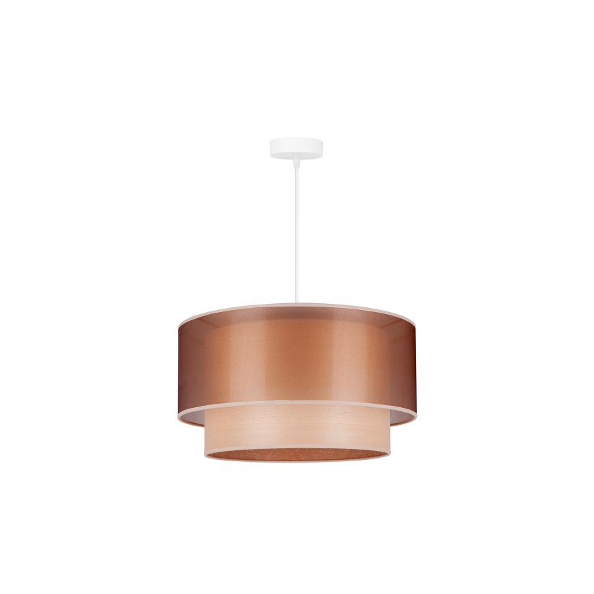 Duolla - Lámpara colgante WOOD BOHO 1xE27/15W/230V diá. 45 cm cobre/beige