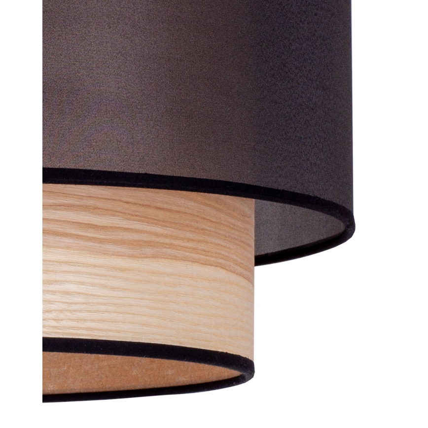 Duolla - Lámpara colgante WOOD BOHO 1xE27/15W/230V diá. 45 cm negro/beige