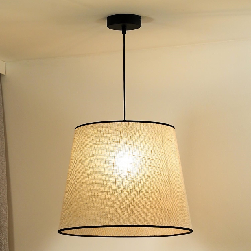 Duolla - Lámpara colgante YUTE 1xE27/15W/230V diá. 38 cm gris/negro
