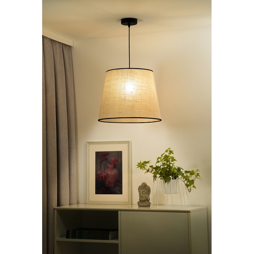 Duolla - Lámpara colgante YUTE 1xE27/15W/230V diá. 38 cm gris/negro
