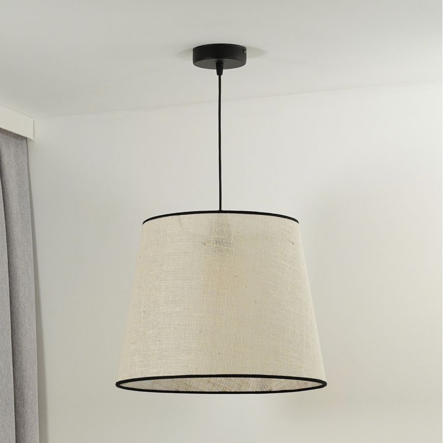 Duolla - Lámpara colgante YUTE 1xE27/15W/230V diá. 38 cm gris/negro
