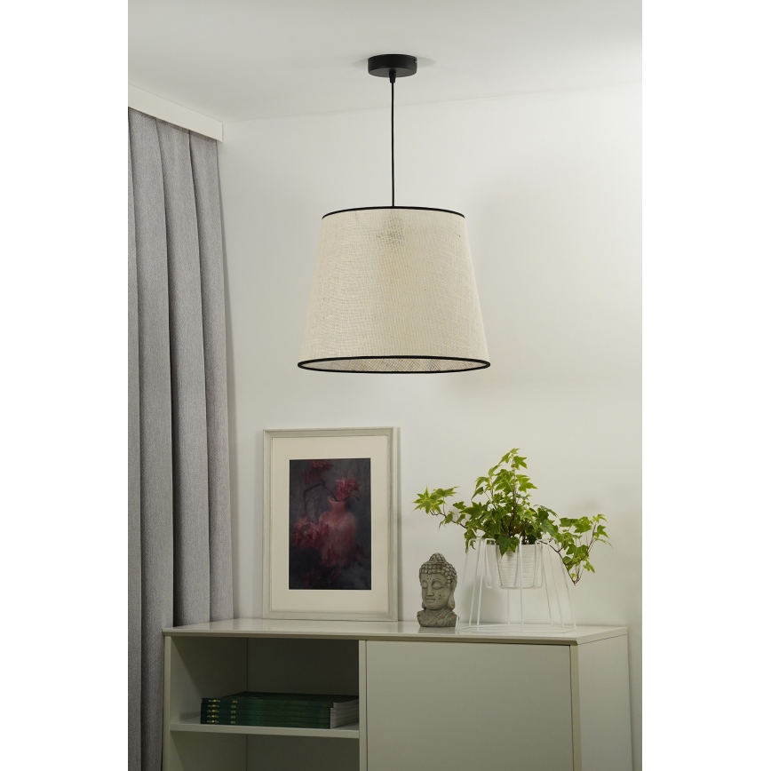Duolla - Lámpara colgante YUTE 1xE27/15W/230V diá. 38 cm gris/negro