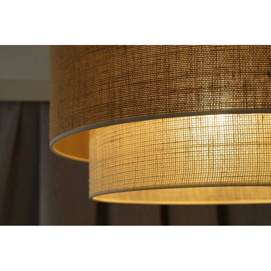Duolla - Lámpara colgante YUTE BOHO 1xE27/15W/230V diá. 45 cm marrón/color crema