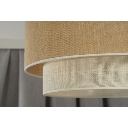 Duolla - Lámpara colgante YUTE BOHO 1xE27/15W/230V diá. 45 cm marrón/color crema