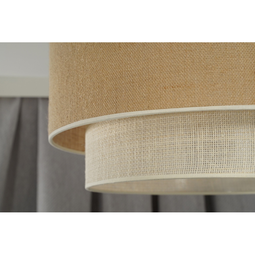 Duolla - Lámpara colgante YUTE BOHO 1xE27/15W/230V diá. 45 cm marrón/color crema