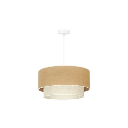 Duolla - Lámpara colgante YUTE BOHO 1xE27/15W/230V diá. 45 cm marrón/color crema