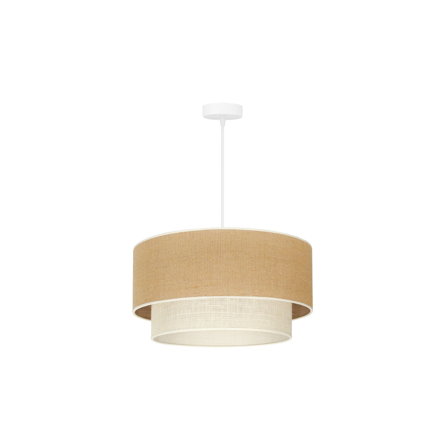 Duolla - Lámpara colgante YUTE BOHO 1xE27/15W/230V diá. 45 cm marrón/color crema