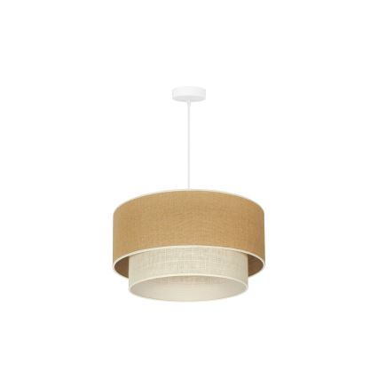 Duolla - Lámpara colgante YUTE BOHO 1xE27/15W/230V diá. 45 cm marrón/color crema