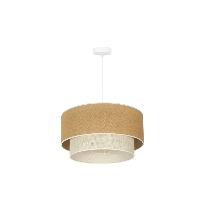 Duolla - Lámpara colgante YUTE BOHO 1xE27/15W/230V diá. 45 cm marrón/color crema